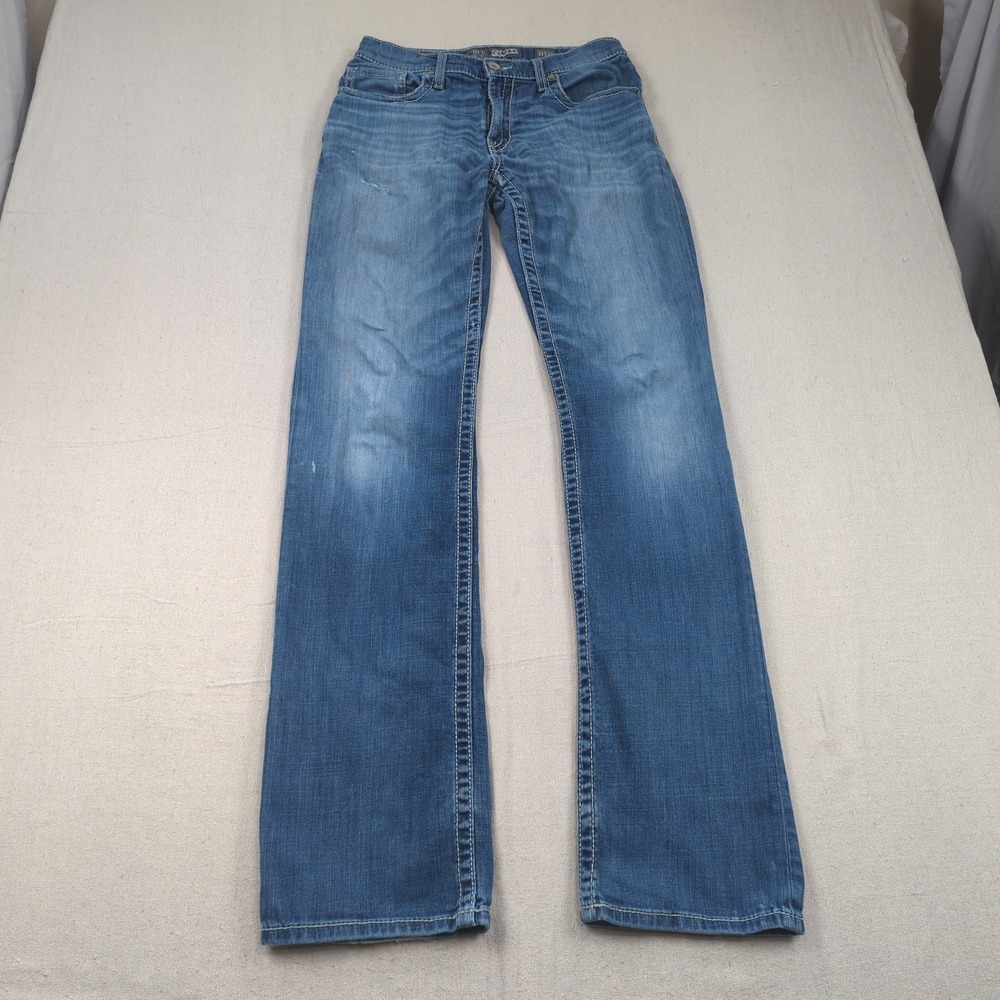 Bke Jeans Mens 31x36 Blue Carter Boot Cut Western Cowboy Distressed